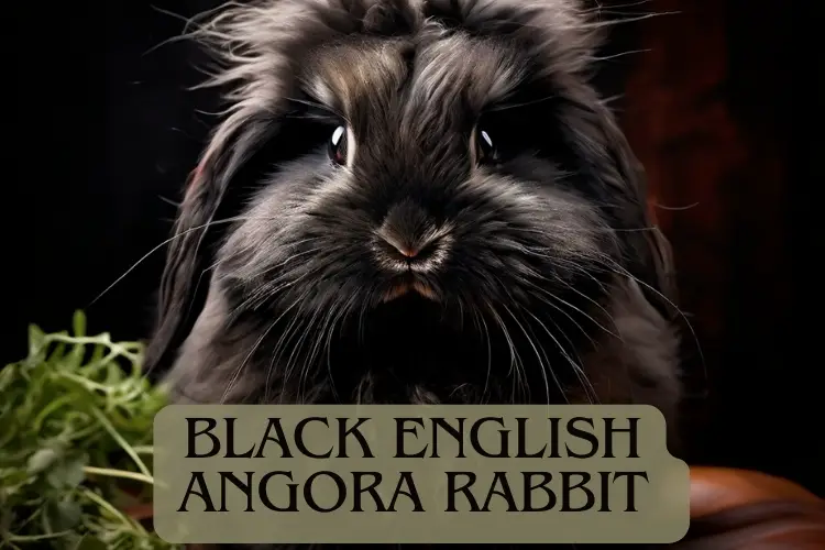 Black English angora rabbit