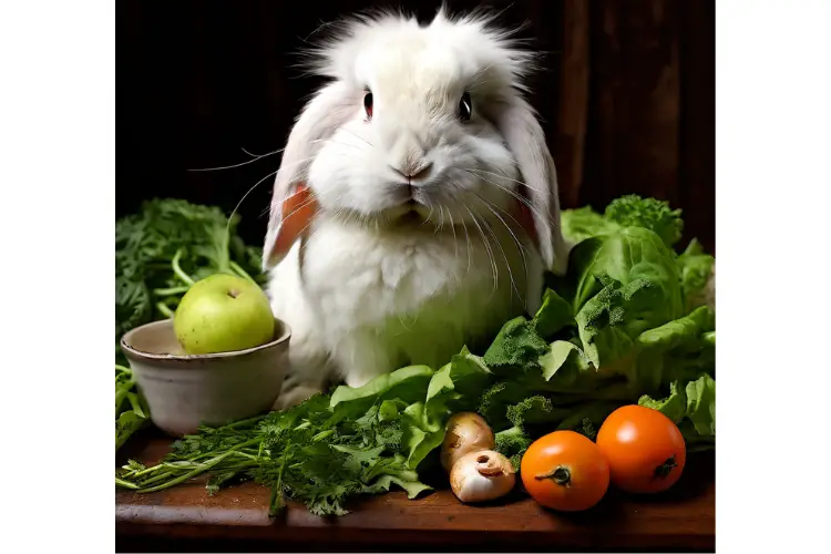 Fresh Foods and Greens for angora rabbit